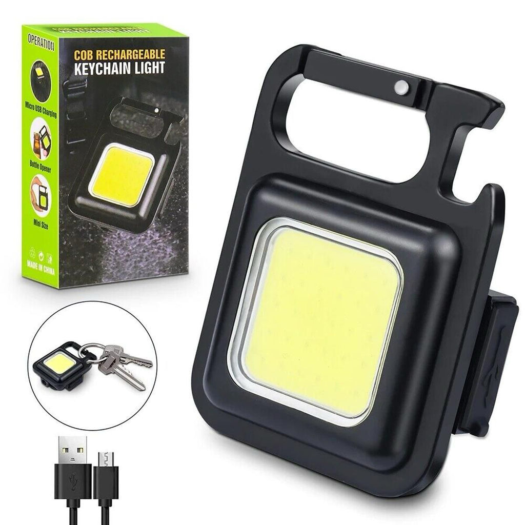 COB Rechargeable Keychain Light – Ultra Bright Metal Body Emergency Light with Type-C Charging