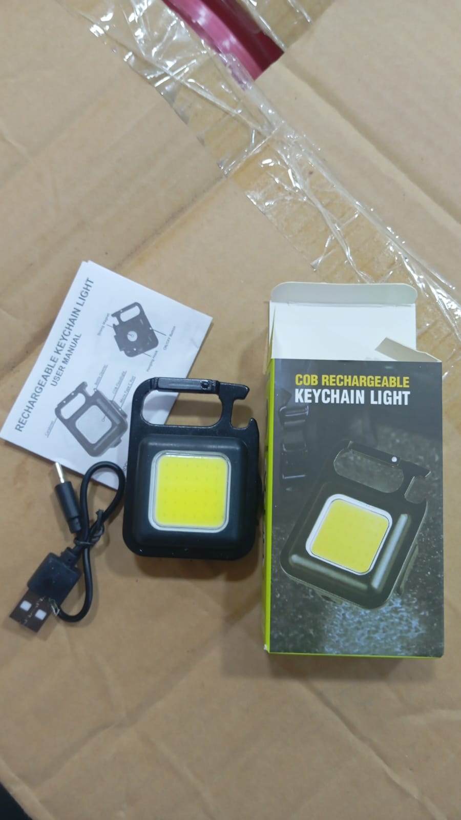 COB Rechargeable Keychain Light – Ultra Bright Metal Body Emergency Light with Type-C Charging