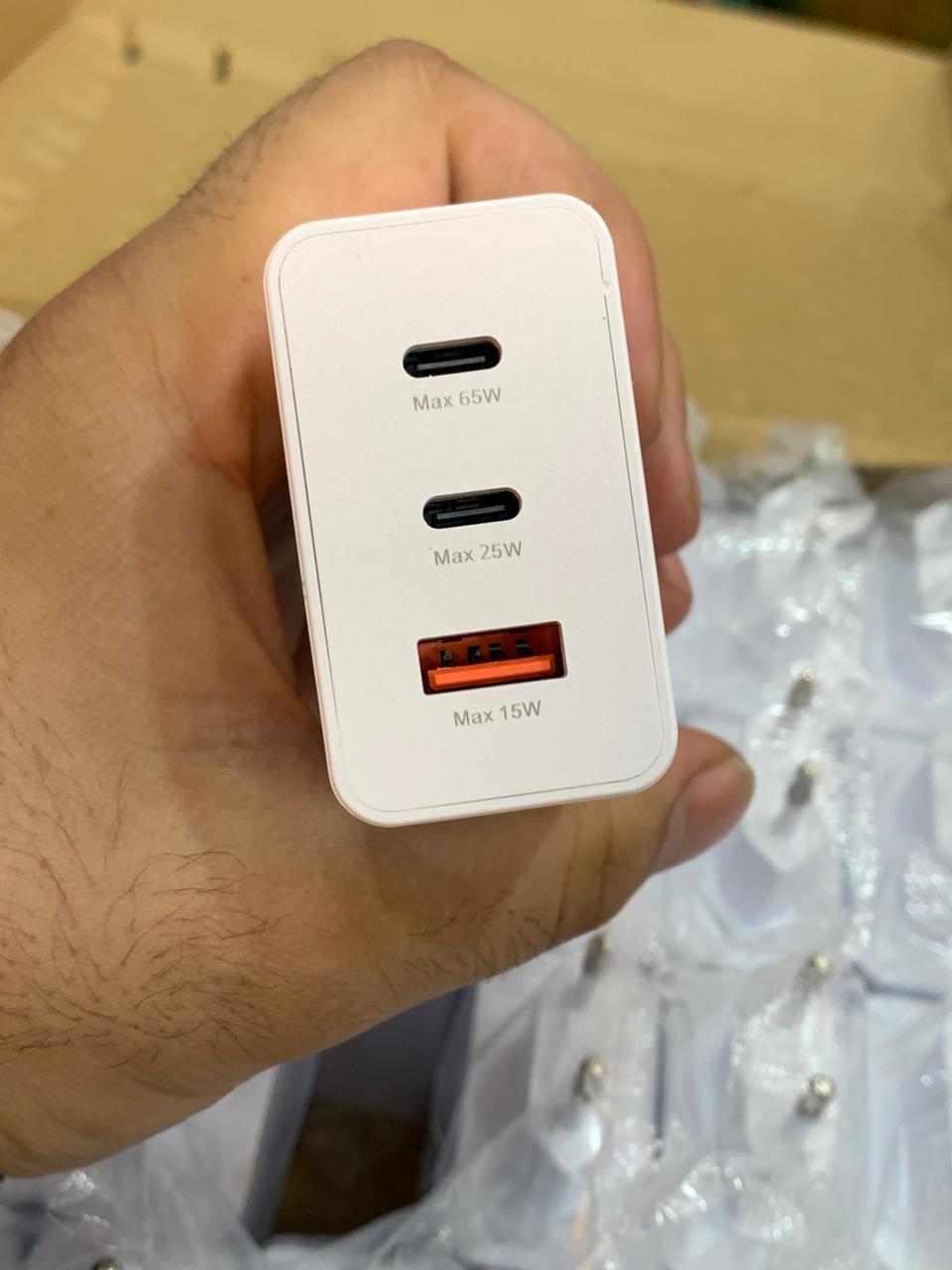 65W Original Adapter | PD Fast Charging + USB Quick Charger | Universal Mobile Compatibility