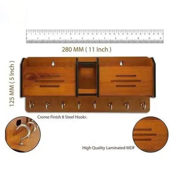 Wooden Mobile & Key Holder with Pen Compartment