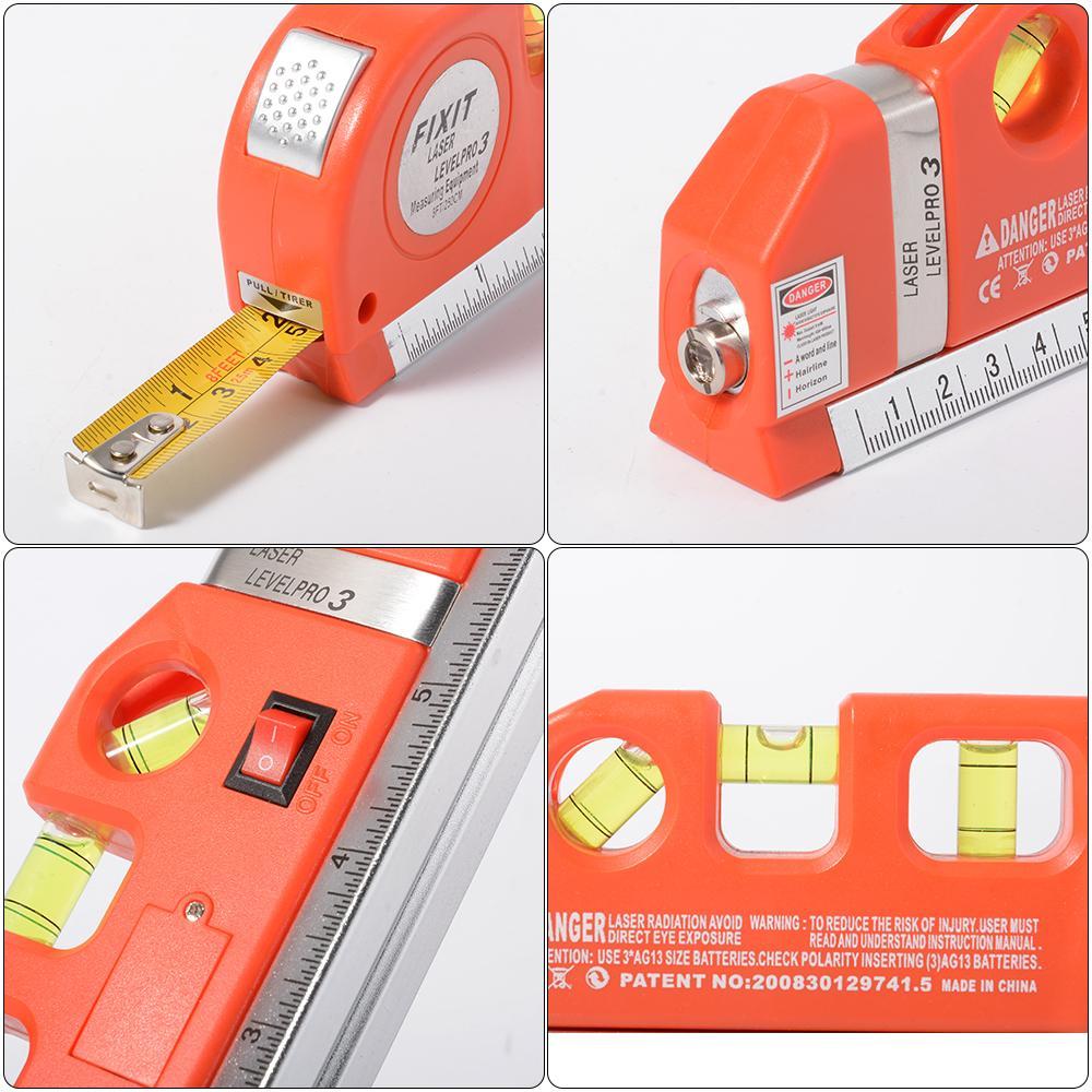 Laser Level Pro 3 Red ABS Plastic Measuring Tool