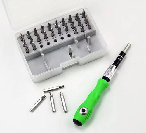 32-in-1 Screwdriver Set Green Black Chrome Vanadium Steel
