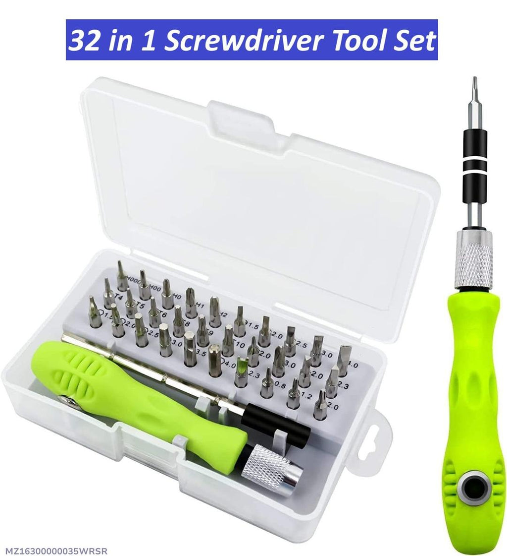 32-in-1 Screwdriver Set Green Black Chrome Vanadium Steel