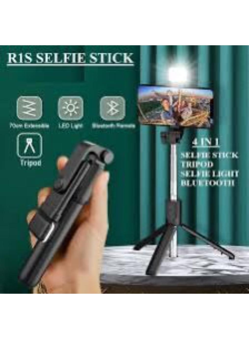 4-in-1 Bluetooth Selfie Stick Tripod with LED Light Black