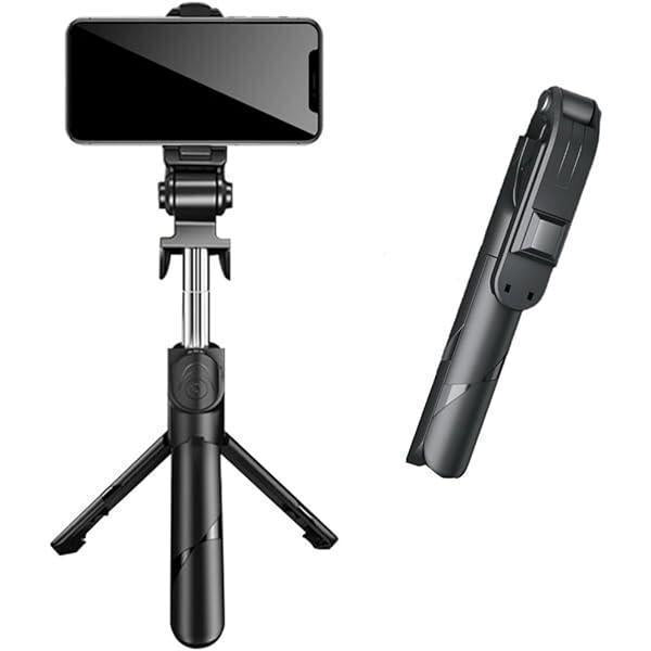 4-in-1 Bluetooth Selfie Stick Tripod with LED Light Black