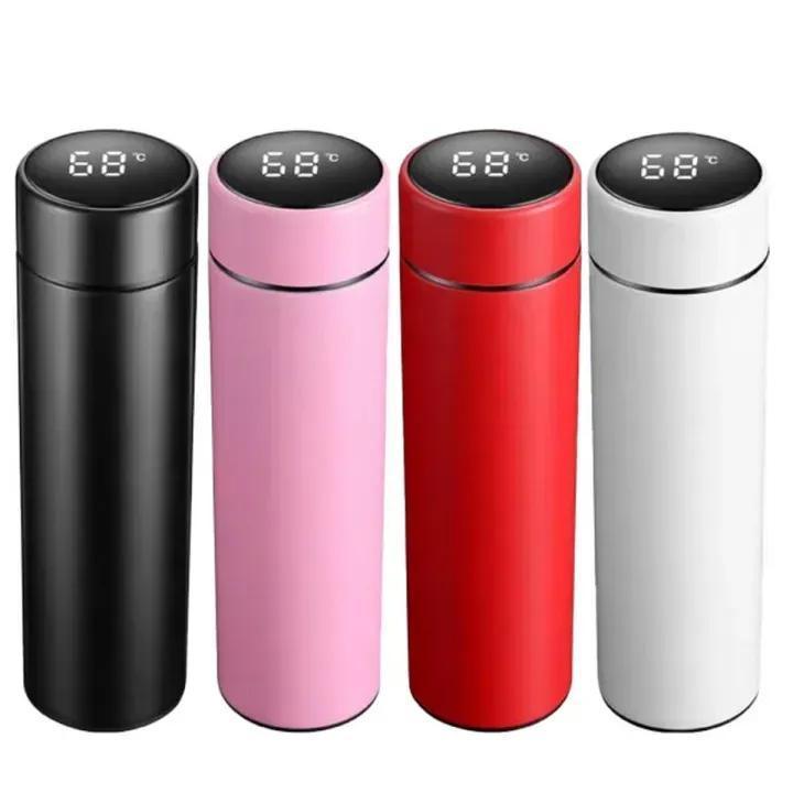 Digital Temperature Water Bottle 500ml Stainless Steel Multicolor