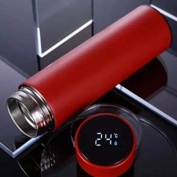 Digital Temperature Water Bottle 500ml Stainless Steel Multicolor