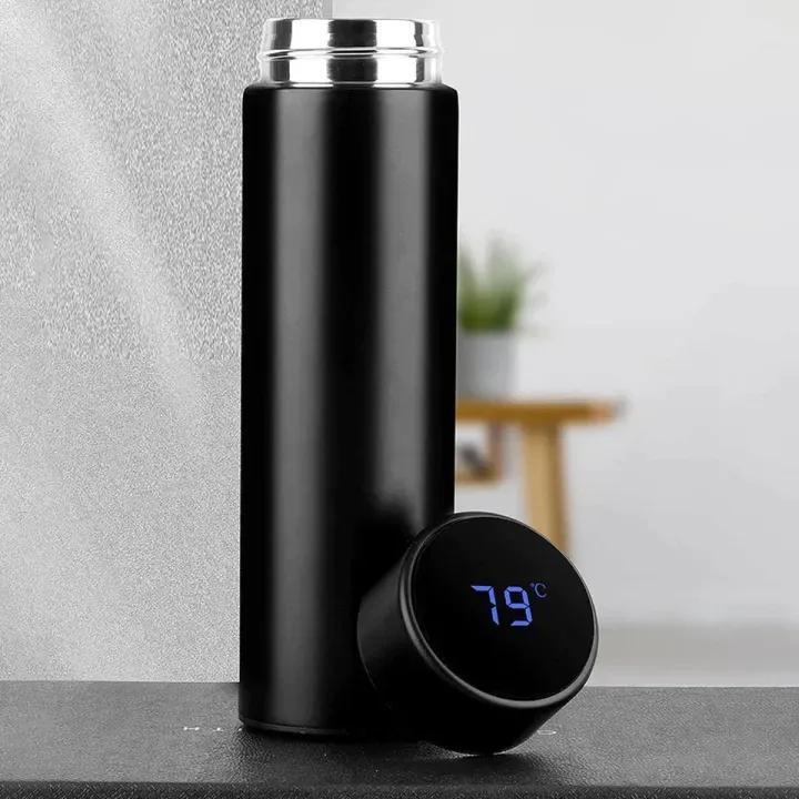 Digital Temperature Water Bottle 500ml Stainless Steel Multicolor