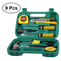 9-Piece Stainless Steel Tool Kit Green Case