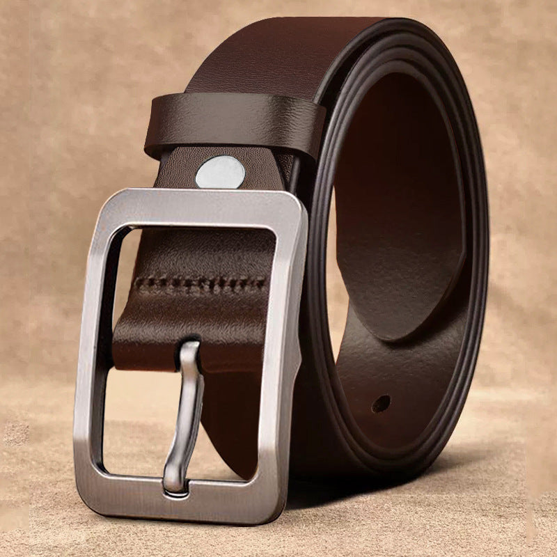 Men Vintage Pin Buckle Cowhide Belt