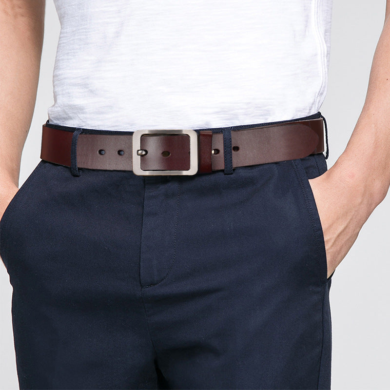Men Vintage Pin Buckle Cowhide Belt