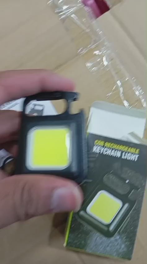 COB Rechargeable Keychain Light – Ultra Bright Metal Body Emergency Light with Type-C Charging